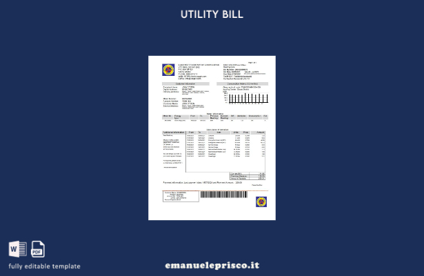 modello word di bolletta dei servizi pubblici della Ghana Electricity Company de